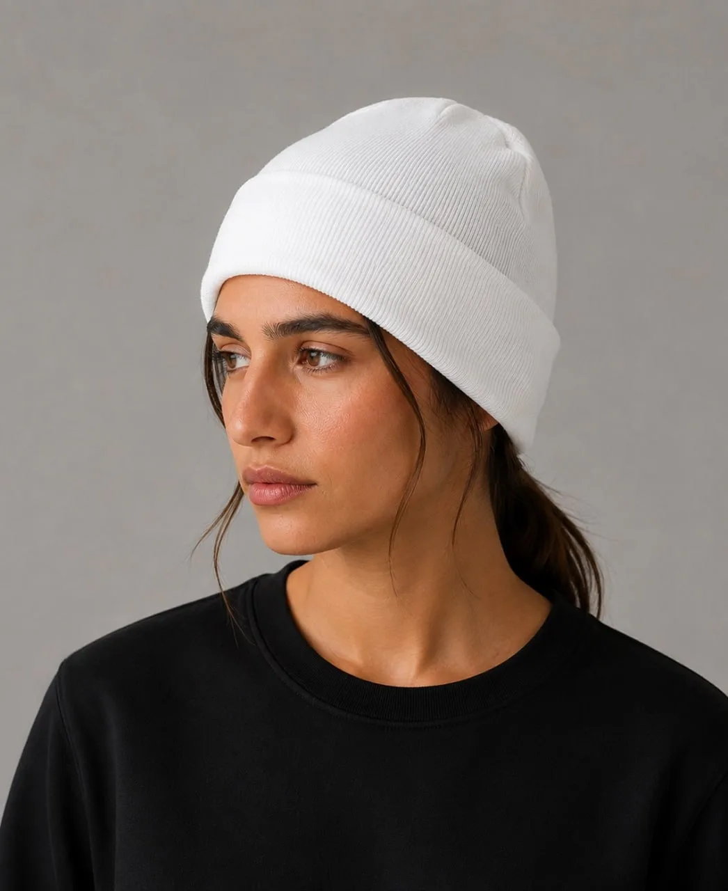 Strick-Beanie Rückseite